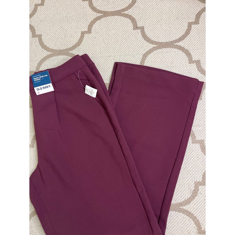 Old Navy Extra High Rise Taylor Wide Leg Trouser, Cherry Bark, size medium, NWT - Picture 2 of 15